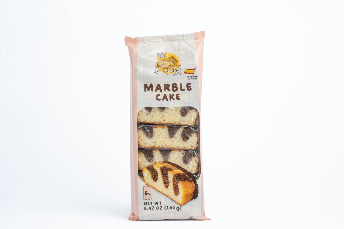 La Nostalgia Marble Cake, Spanish Made, Vanilla and Chocolate Swirl, 8.47 oz, 6 Count
