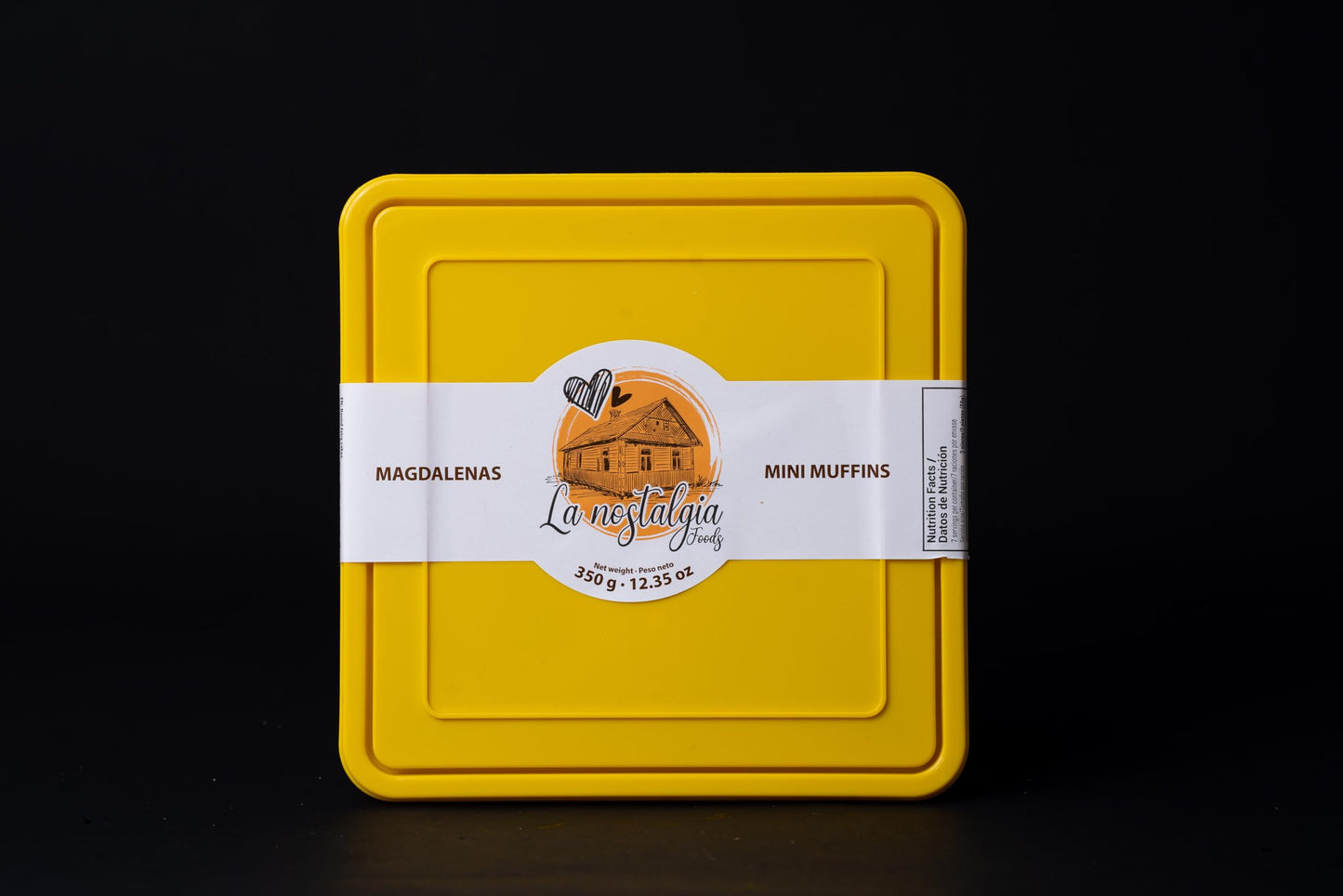 La Nostalgia Foods Magdalenas, 1 tuppers Halal. Spanish Style Fairy Cakes, 12.35 oz each Tupper, with 14 mini muffins,twin pack on each